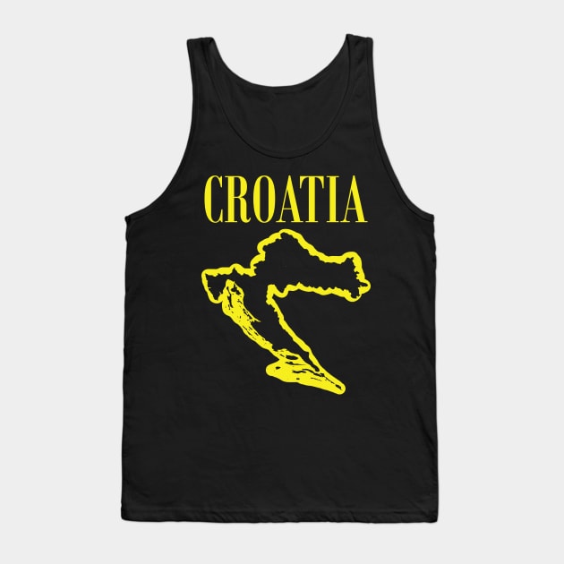 Vibrant Croatia: Unleash Your 90s Grunge Spirit! Tank Top by pelagio